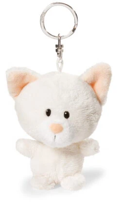Nici 32375 Schlüsselanhänger Mini Filou Katze Katzenkind Weiß Ca 10cm Plüsch
