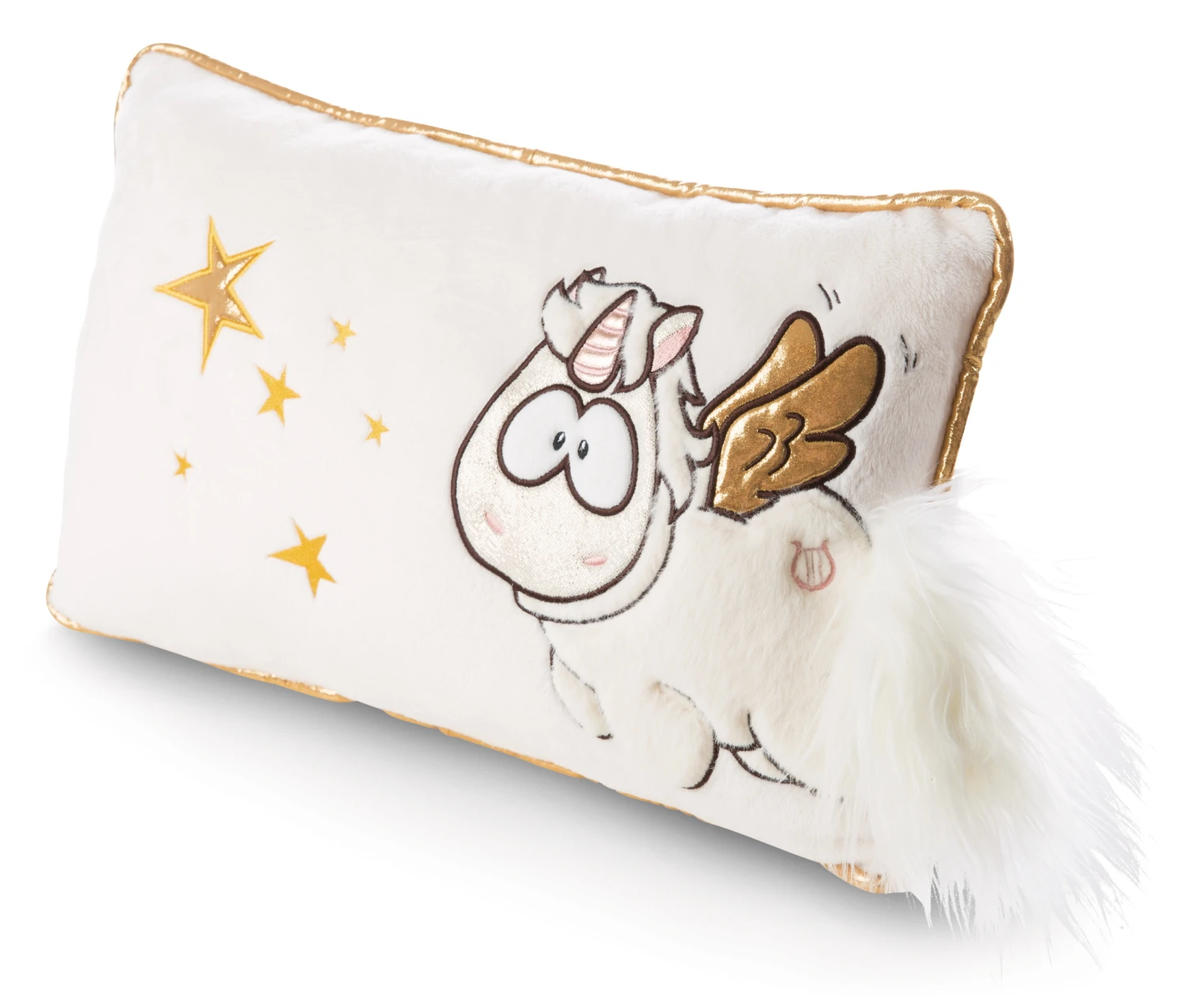 Nici 46556 Kissen Einhorn-Engel Angelia Rechteckig 43x25cm Plüsch Weiß-gold 2 Nici 46556 Kissen Einhorn-Engel Angelia Rechteckig 43x25cm Plüsch Weiß-gold – Bild 2