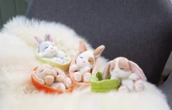 Nici 48708 Sleeping Pets Bunnies Hase Karamell 12cm Schlafend Im Körbchen Peach -Nici Verkaufsgeschäft 48706 10 48707 48708 48709 Milieu 2048x1318