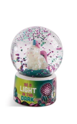 Nici 49111 Schüttelkugel Schneekugel Einhorn Midnight Floral Glow In The Dark